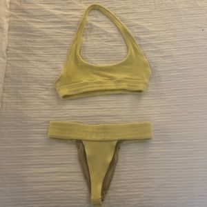 Frankies Bikini yellow terry cloth bikini